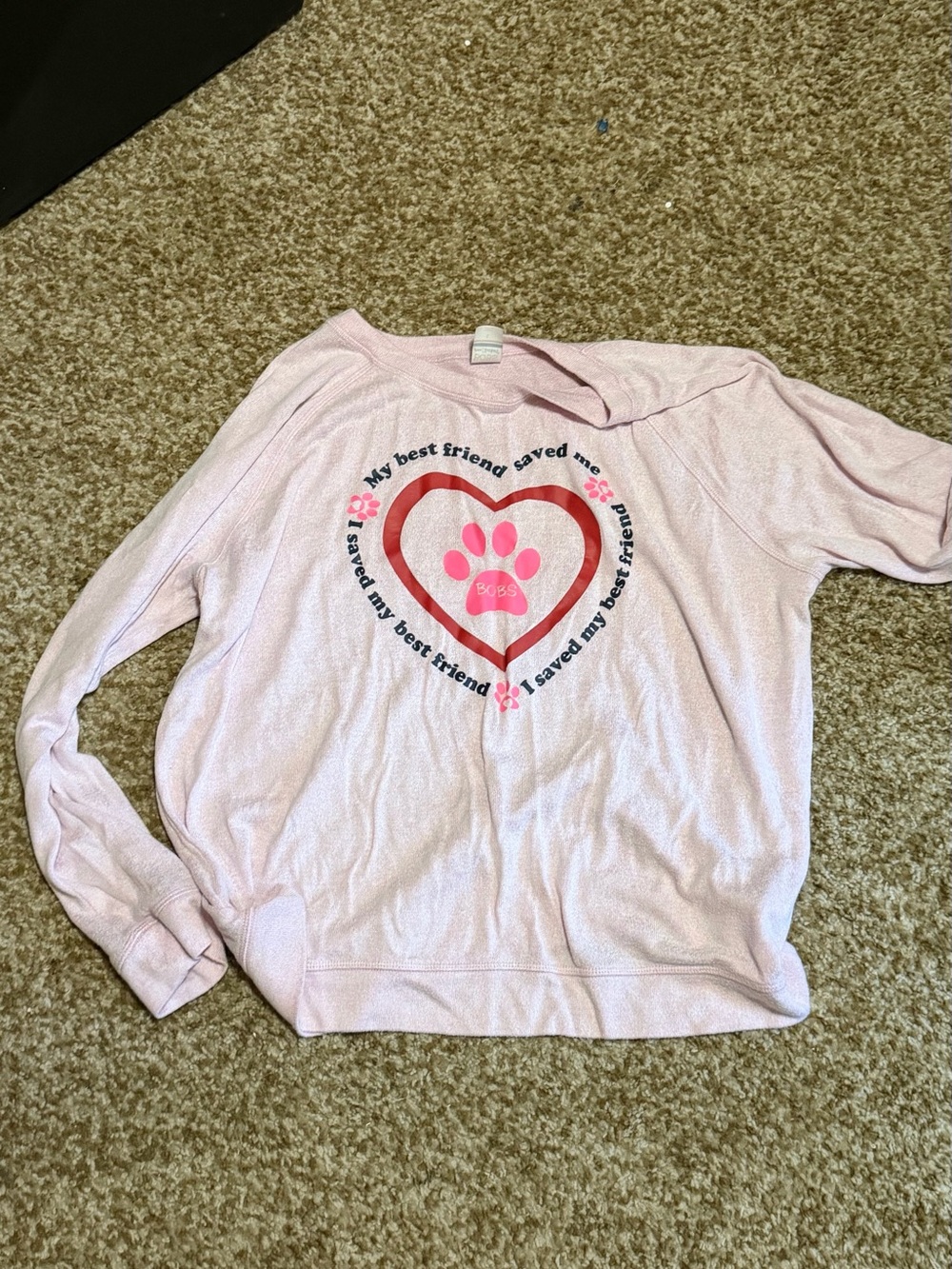 BOBS from Skechers Pink Heart & Paw Graphic Sweatshirt